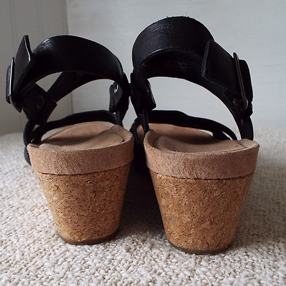 UGG Black Leather Wedges w/Removable Straps - Picture 5 of 8